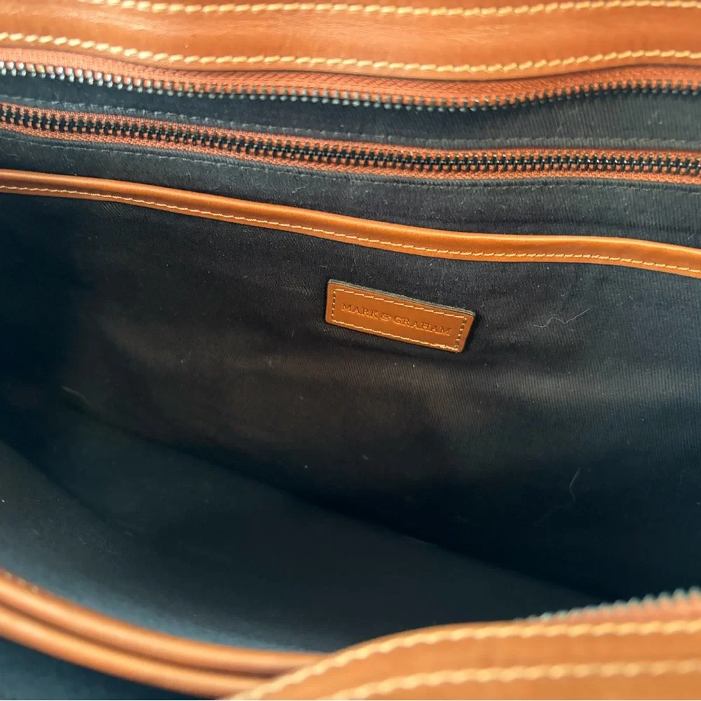 Men's Tan Leather Briefcase Bag - Classic Professional Carry